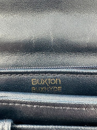 Buxton Umhängetasche Geldbörse Clutch dunkelblau Leder Kartenetui Portemonnaie - Bild 4 von 4