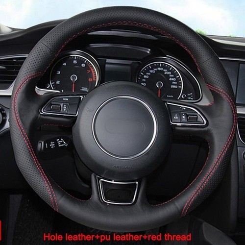 Custom made PU Leather Steering Wheel Cover Stitch on Wrap For Mitsubishi Pajero - Picture 8 of 11