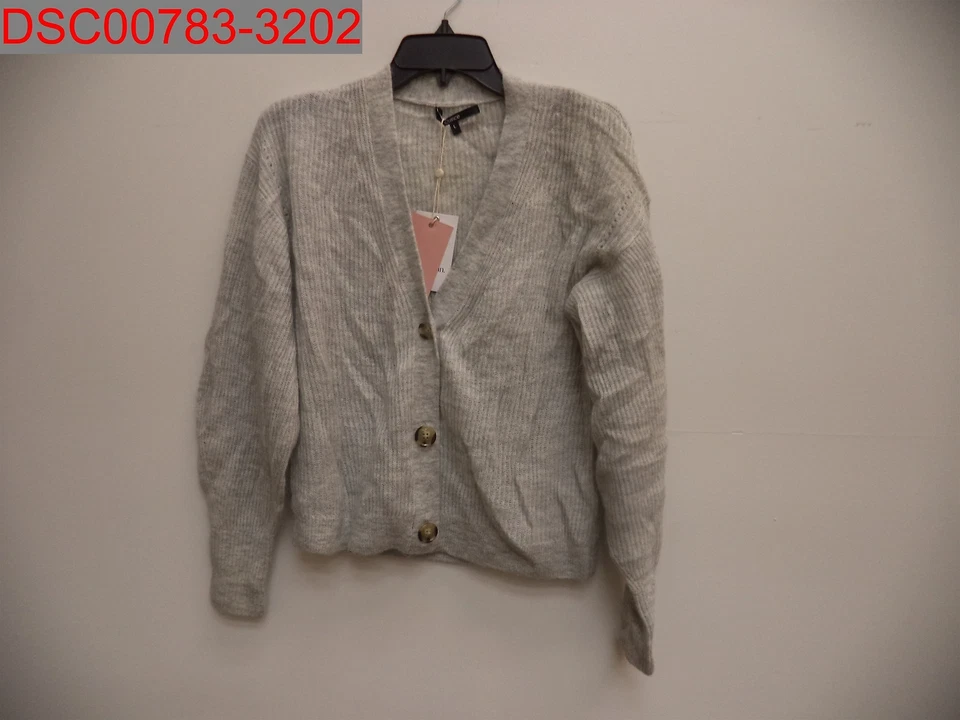 Женский укороченный кардиган из шерсти альпаки мериноса светло-серый на сломанных пуговицах айва L