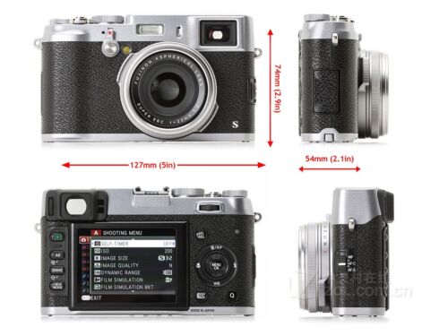 Cámara digital Fujifilm X100S 16,3 MP 90 % nueva con cargador y batería plateada - Imagen 12 de 12