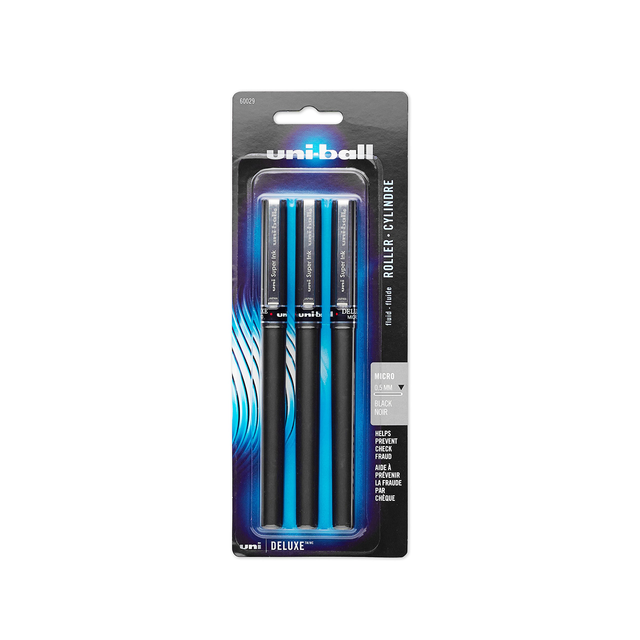 uniball Deluxe Rollerball Pens, Micro Point 0.5mm, Black, 3 Count eBay