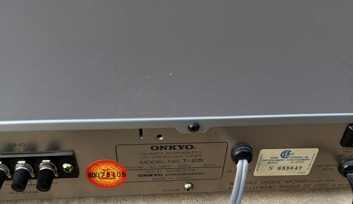 Vintage Onkyo Quartz Synthesized T-25 AM/FM Tuner 120V 60Hz 20 Watt Tested WORKS - Picture 13 of 15