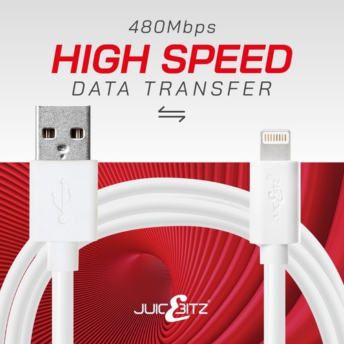 JuicEBitz® Heavy Duty kabel ładujący USB do iPhone 14 13 12 11 6s 7 8 SE XR iPad - Zdjęcie 28 z 66