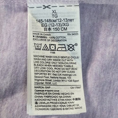Gap Kids Girls Lavender Patriotic Heart USA Flag Dress Size XL/12 Fit & Flare - Picture 7 of 7