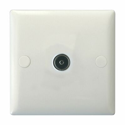 Varilight XO8W Value polarweiß 1 Gang Co-Axial TV Steckdose