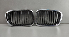 NEU BM BMW 3ER E46 STOßSTANGE GITTER VORNE PAAR SCHWARZ CHROM 8208487 & 8208488
