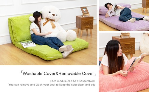 N&V Folding Mattress Sofa Bean Bag, Foam Filling Folding Sofa, Washable Covers - Picture 23 of 137
