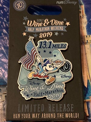 Disney 2019 Epcot Wine Dine Run Half Marathon Logo Pin