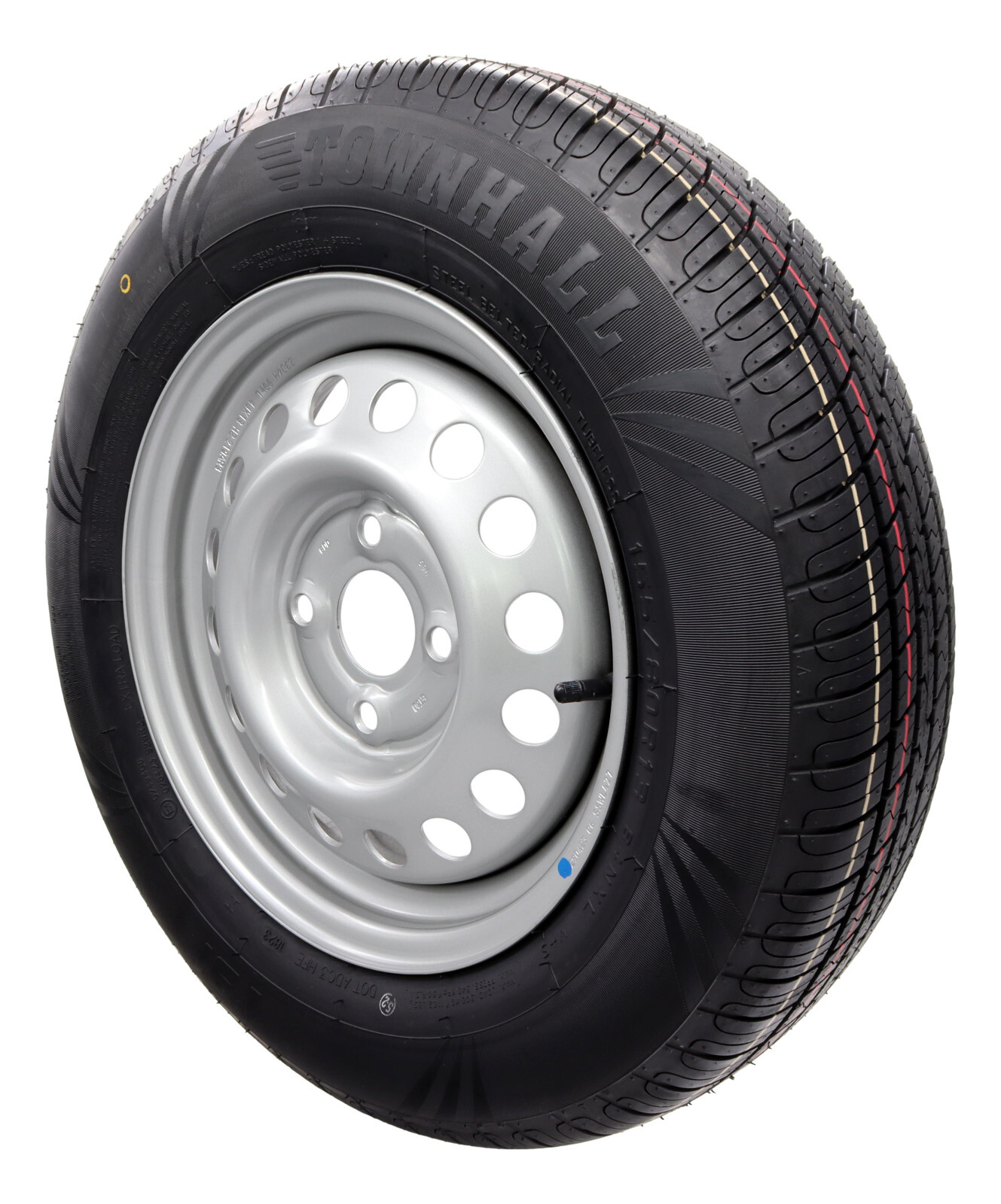 Roue Compléte 155/80R13 84N 100x4 155 R 13 Pneu Remorque de Voiture Jante 4Jx13