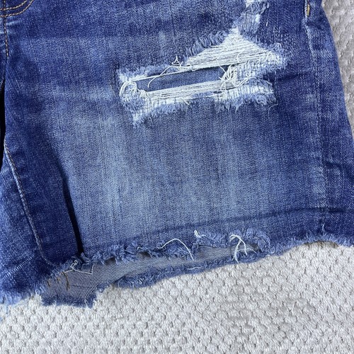 American Eagle Women Shorts 12 Distressed Midi Cut Off Jorts Mid Rise Stretch - Picture 10 of 18