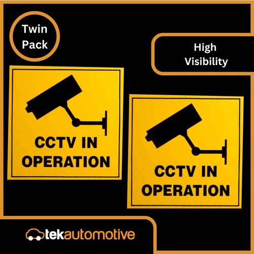 CCTV In Operation Sticker Twin Pack 10x10cm Security Signs Indoor/Outdoor Use - Picture 6 of 7
