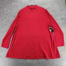Lane Bryant Shirt Womens 22/24 Long Sleeve Red Ribbed