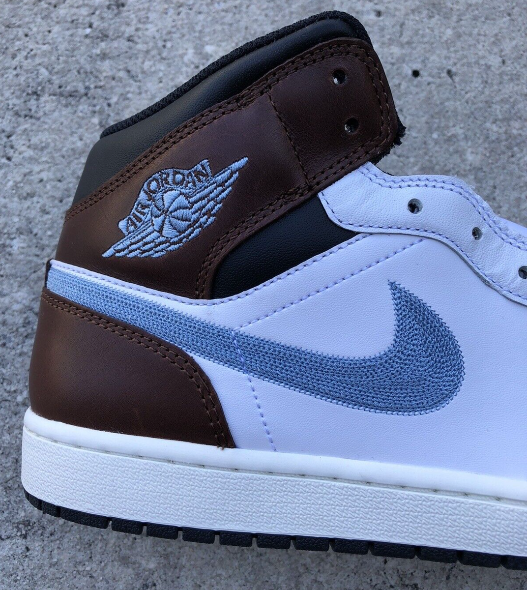 Nike Air Jordan 1 Mid SE White Blue Grey Brown Shoes FQ7831 Nike Air Jordan 1 Mid SE White Blue Grey Brown Shoes FQ7831