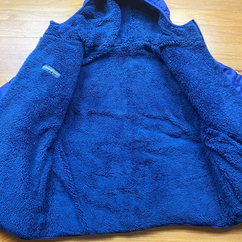 Eddie Bauer Youth Reversible Jacket Fleece Size Medium 10/12 Saxony Blue Hood - Picture 8 of 9