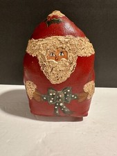 Hand-Painted Primitive Painted Canvas/Cloth Santa Textured Beard Christmas Decor