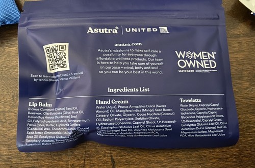 2 United Airlines Polaris Therabody Amenity Kit Cross Body Bonus Asutra Kit - Picture 5 of 6