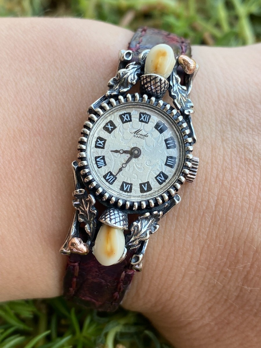 Vintage Art Deco Sterling Silver 0.835 Watch Monda Ladyes In