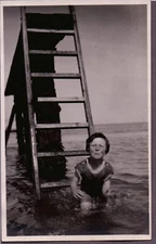 OLD RPPC BOYS SWIM FASHION JAMES ADAMS SEAVIEW ISLE WIGHT ENGLAND PHOTO POSTCARD