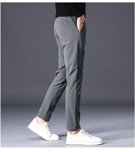 Men's Casual Pants Business Stretch Slim Fit Elastic Waist Jogger Dress Trousers - Bild 13 von 20