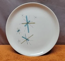 V•Vintage  Salem Atomic North Star Starburst Turquoise 9” Dinner Plate