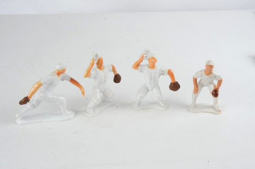 11 Vintage PLAST-O-MATIC Corp style hard BASEBALL PLAYER Figures Cake Toppers - Picture 8 of 9