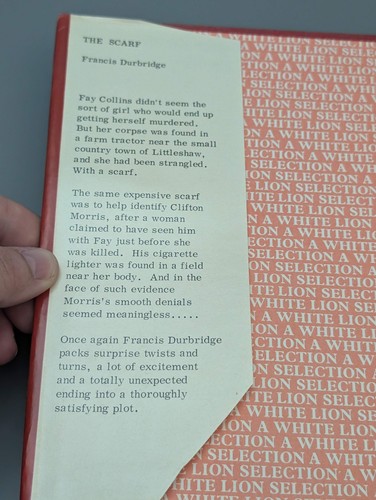 The Scarf (Novel of TV Serial) by Durbridge, Francis White Lion Edition, 1972 RA - Picture 5 of 9
