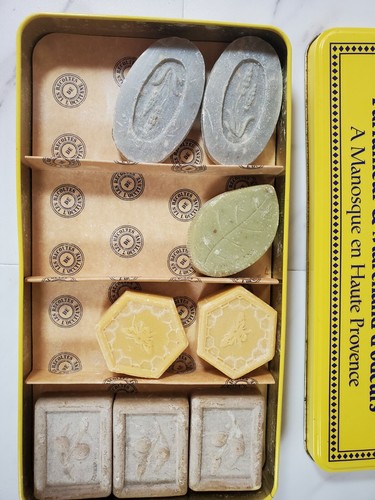 L'occitane Shea Soap Savons De Marseille Tin Bar Set France - Picture 3 of 3