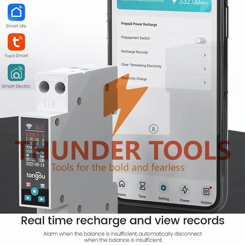 Thunder Tools tongou Tuya Wifi 35mm DIN RAIL Switch Intelligent Meter - Foto 5 di 24