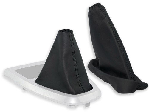 FOR LAND ROVER FREELANDER 2 06-14 GEAR BOOT + HANDBRAKE GAITER LEATHER s.BLACK - Picture 1 of 3