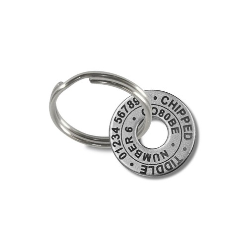 Personalised Pet Disc Cat Dog ID Tag Steel Washer Free Engraved Ring Tags - Picture 12 of 12