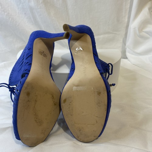 Ivanka Trump Blue Suede Leather Stiletto Pumps 8 M - Picture 4 of 9