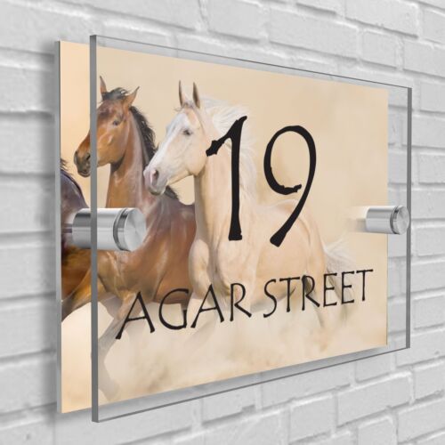 House Number Plaques Glass Effect Acrylic Signs Door Plate Name Wall Display - Picture 28 of 61