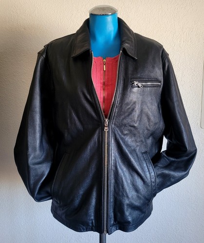 Michael Kors Size M 100% Soft Genuine Leather Black Jacket Full Zip Pocket Lined