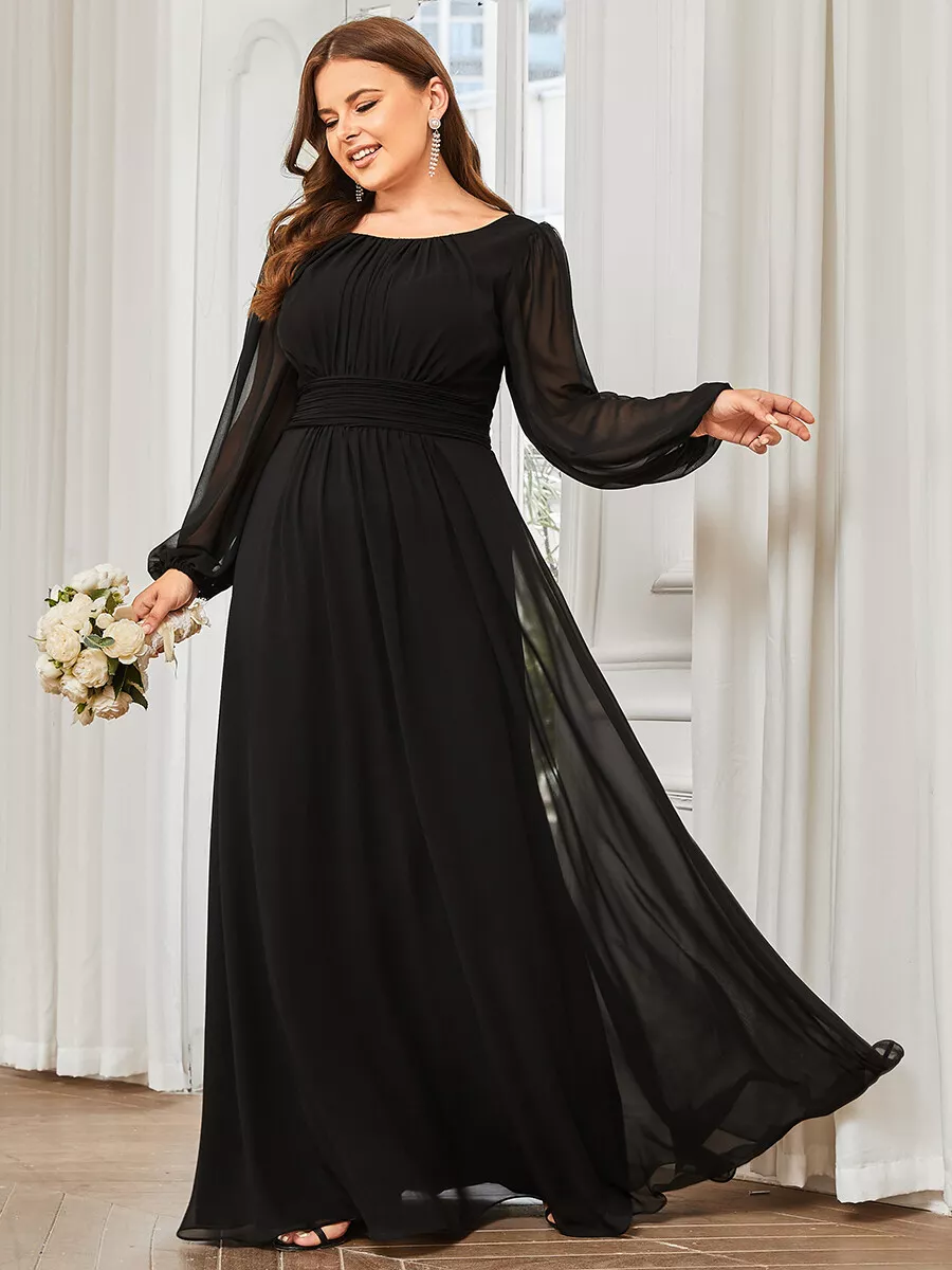 black chiffon bridesmaid dress