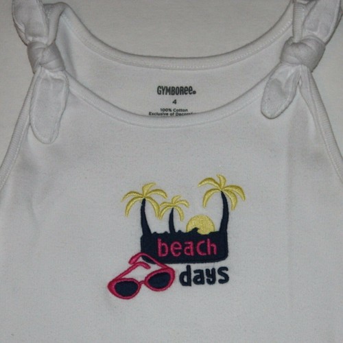 Gymboree Cape Cod Cutie Girl's Beach Day Tank Top in White Color and size 4 - Picture 2 of 2