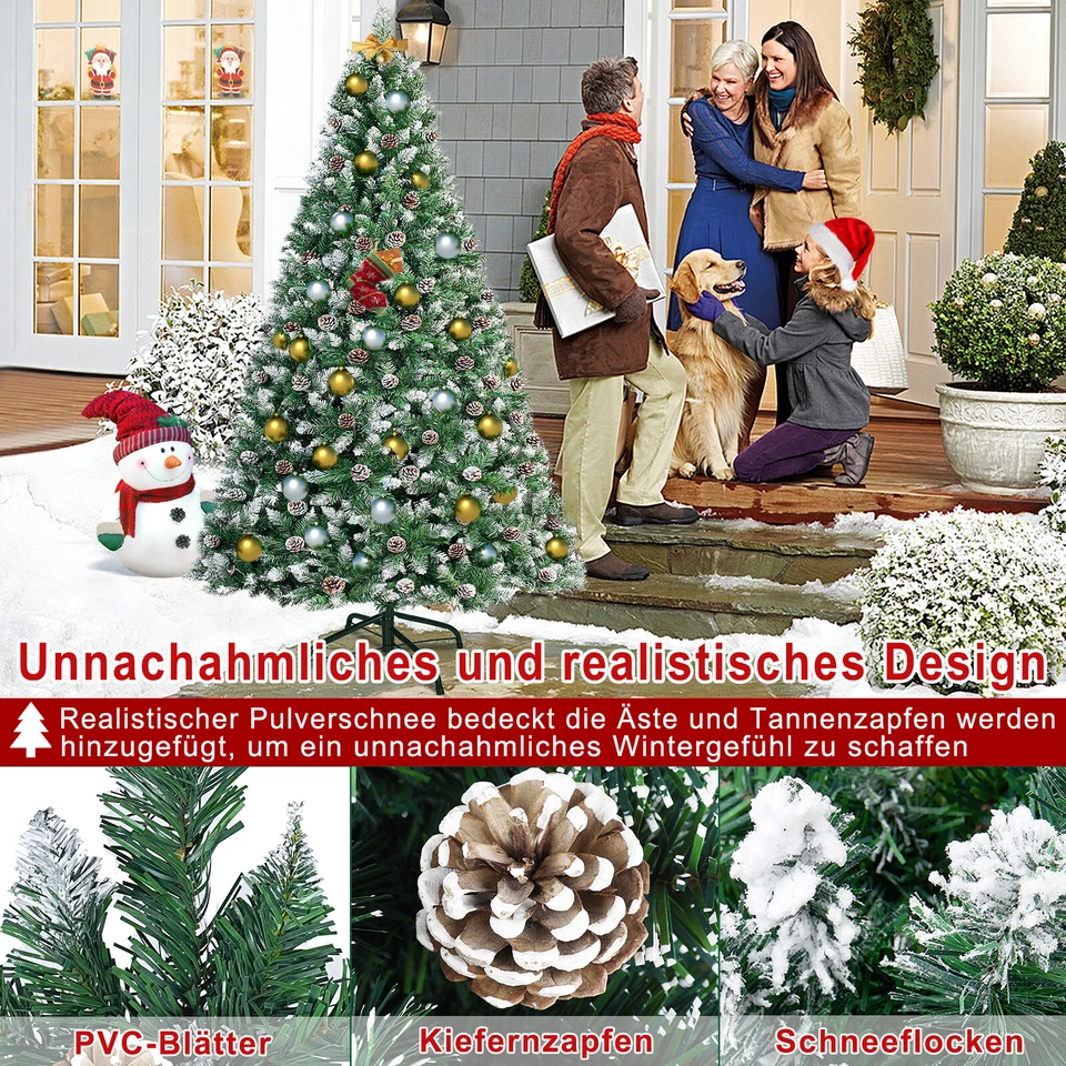 120-240cm LED Weihnachtsbaum Künstlicher Kunstbaum Tannenbaum Christbaum Schnee - Bild 4 von 4