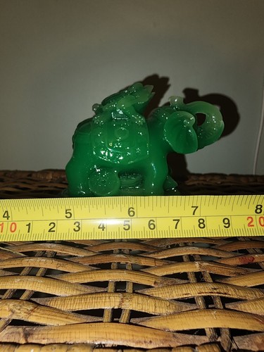 Feng Shui grün Elefant Rüssel Statuen Reichtum Figur Geschenk Wohndeko - Bild 6 von 8
