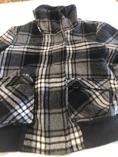 Girls 21 Jacket Size Medium Jacket Black & White Plaid Zipper & Snaps Pockets - Picture 7 of 12