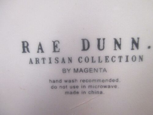 Rae Dunn Magenta Salad Plates 7 7/8" Tis the Season Peace On Earth Xmas Set 2 - Picture 8 of 8