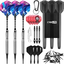 Tungsten Soft tip Dart 16g+30Tips+6Alu shafts+18Flights+dart case