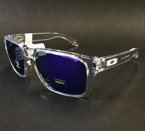 Oakley Kids Sunglasses Holbrook XS OJ9007-0253 Clear Frames Violet Iridium Lens - Picture 5 of 13