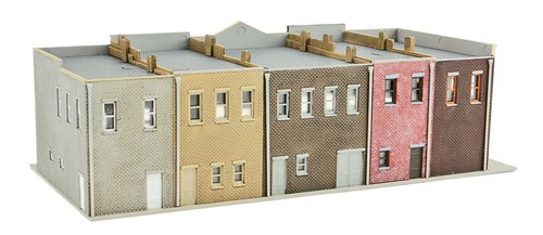 WALTHERS Cornerstone 933-3850 N Scale MERCHANT'S ROW I Structure Kit w/ 5 Stores - 第 3/4 張圖片