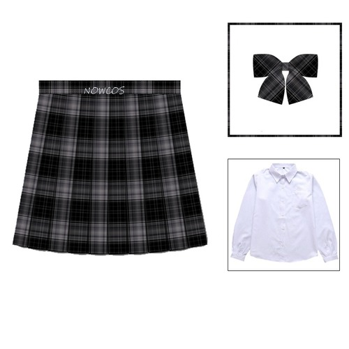 Long/Short Stundent Girls High Waist Plaid Pleated Skirts JK School Uniform - Bild 33 von 40
