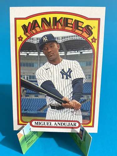 2021 Topps Heritage Error Wrong Back #344 Miguel Andujar / Michael Wacha Back
