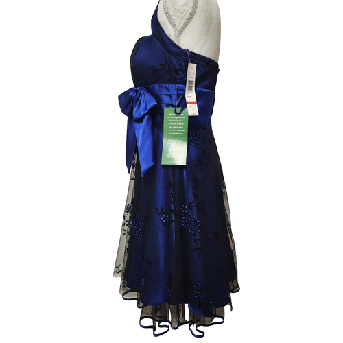 Vintage Jump Apparel Blue Black Y2K Babydoll Prom Dress 7/8 Sparkle Fairy Halter - Picture 10 of 16