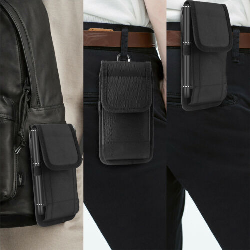 Vertical Cell Phone Pouch Holster w/Metal Belt Clip Loop Rugged Case Carry Cover - Picture 76 of 390