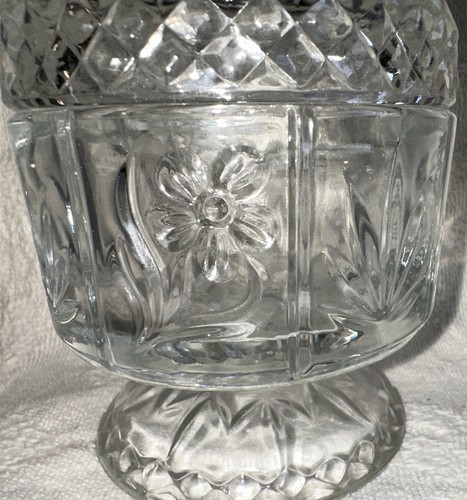 AVON Fostoria Floral Gänseblümchen Kompott Klarglas bedeckt Schmuck Schale - Bild 4 von 5