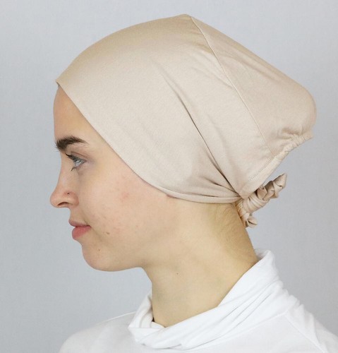 Gorra turca islámica para mujer musulmana Modefa antideslizante gorro de algodón - beige - Imagen 3 de 3