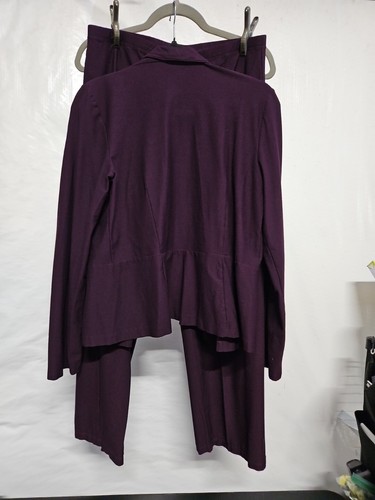 Womens Eileen Fisher 2 Piece Purple/Eggplant Pant Suit Size Small Pants & Jacket - Picture 3 of 16
