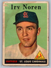 1958 Topps #114 Irv Noren Cardinals Low Grade